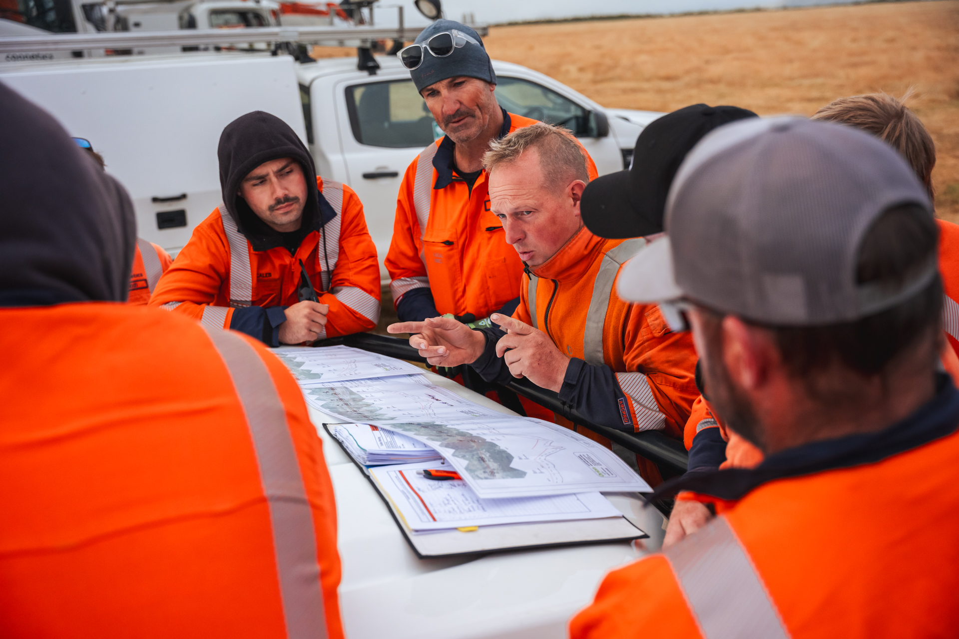 Connetics crew works on the lines on Mt Horrible