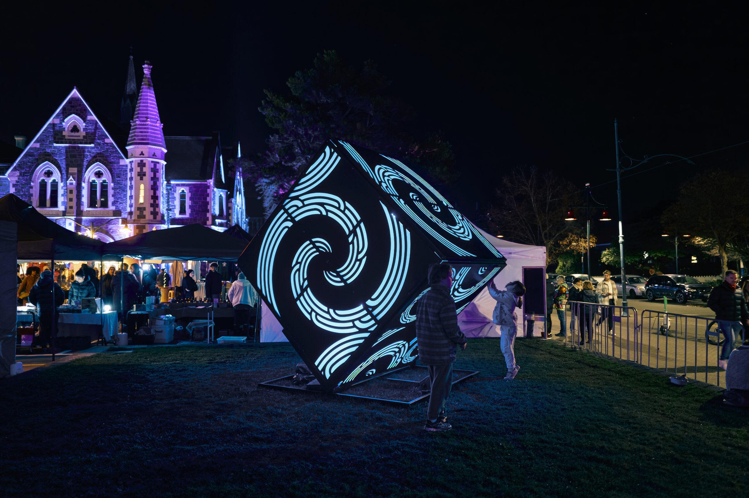 Light installation at Tirama Mai