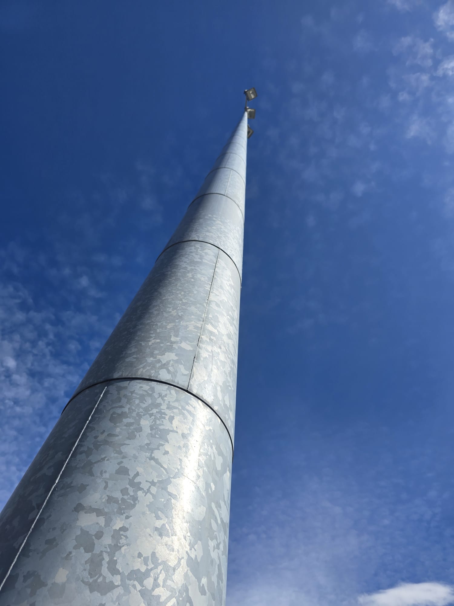 lighting pole on apron of christchurch airport for connetics job