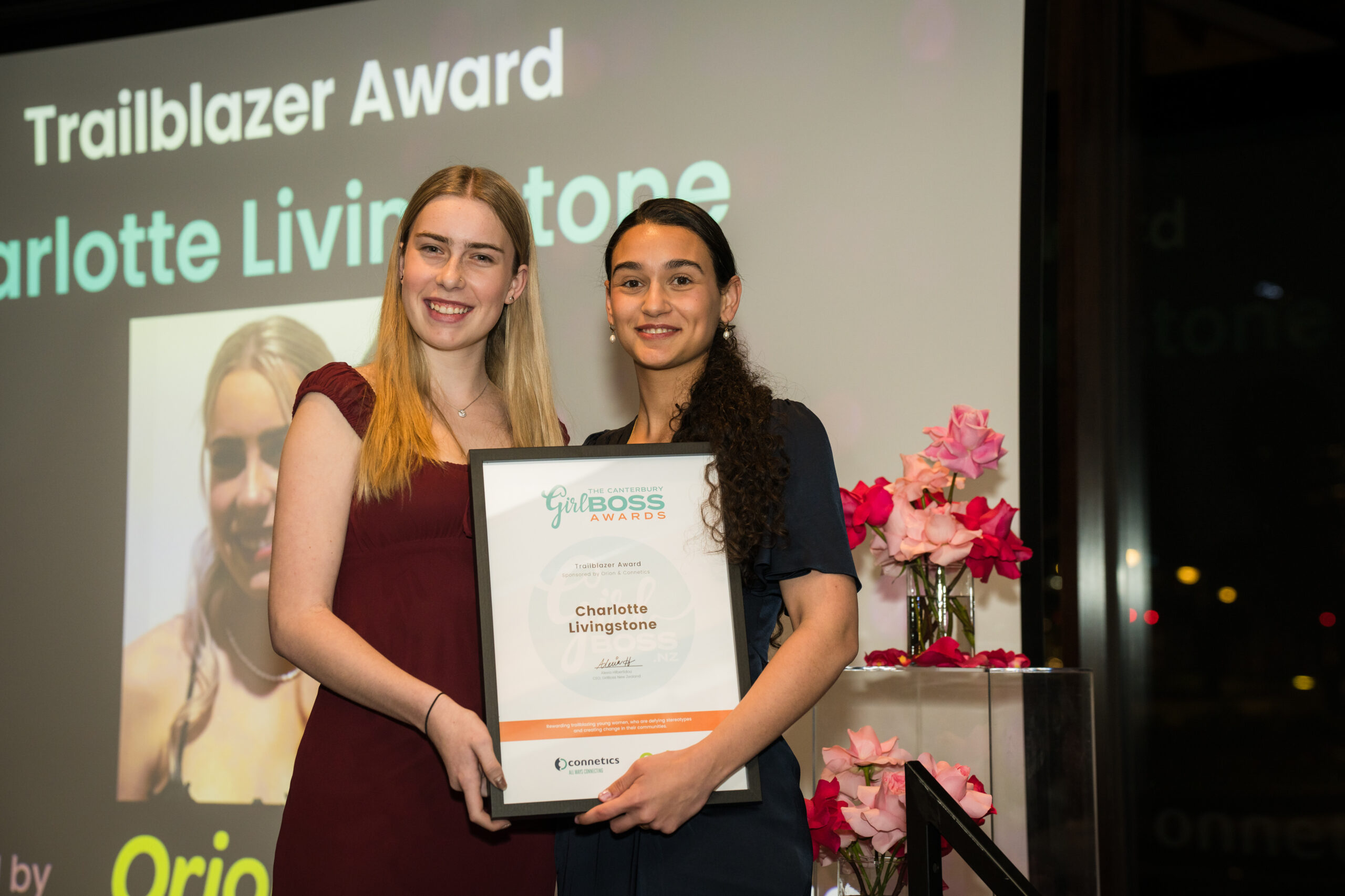 recipient and presenter of girlboss award