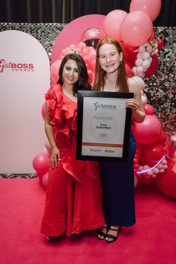 photo of host and recipient of girlboss award