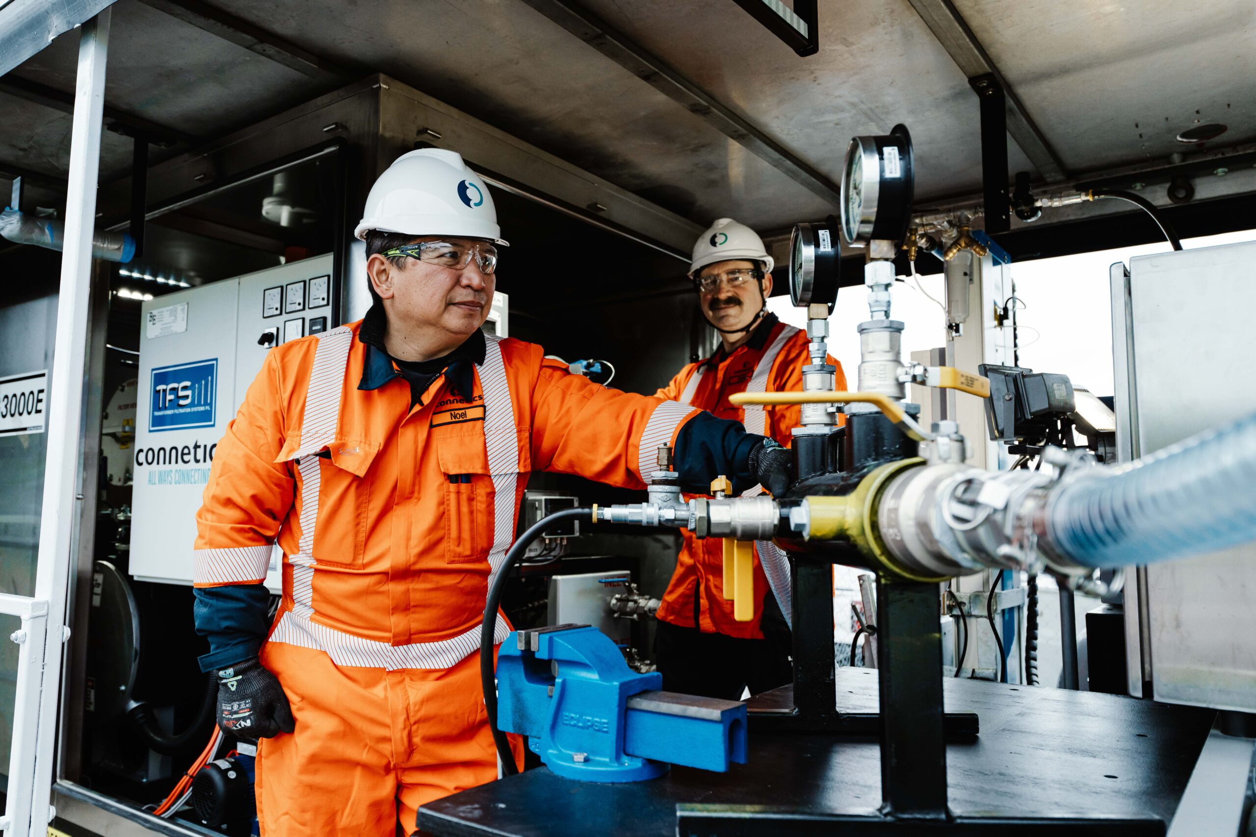 Connetics employees at yard