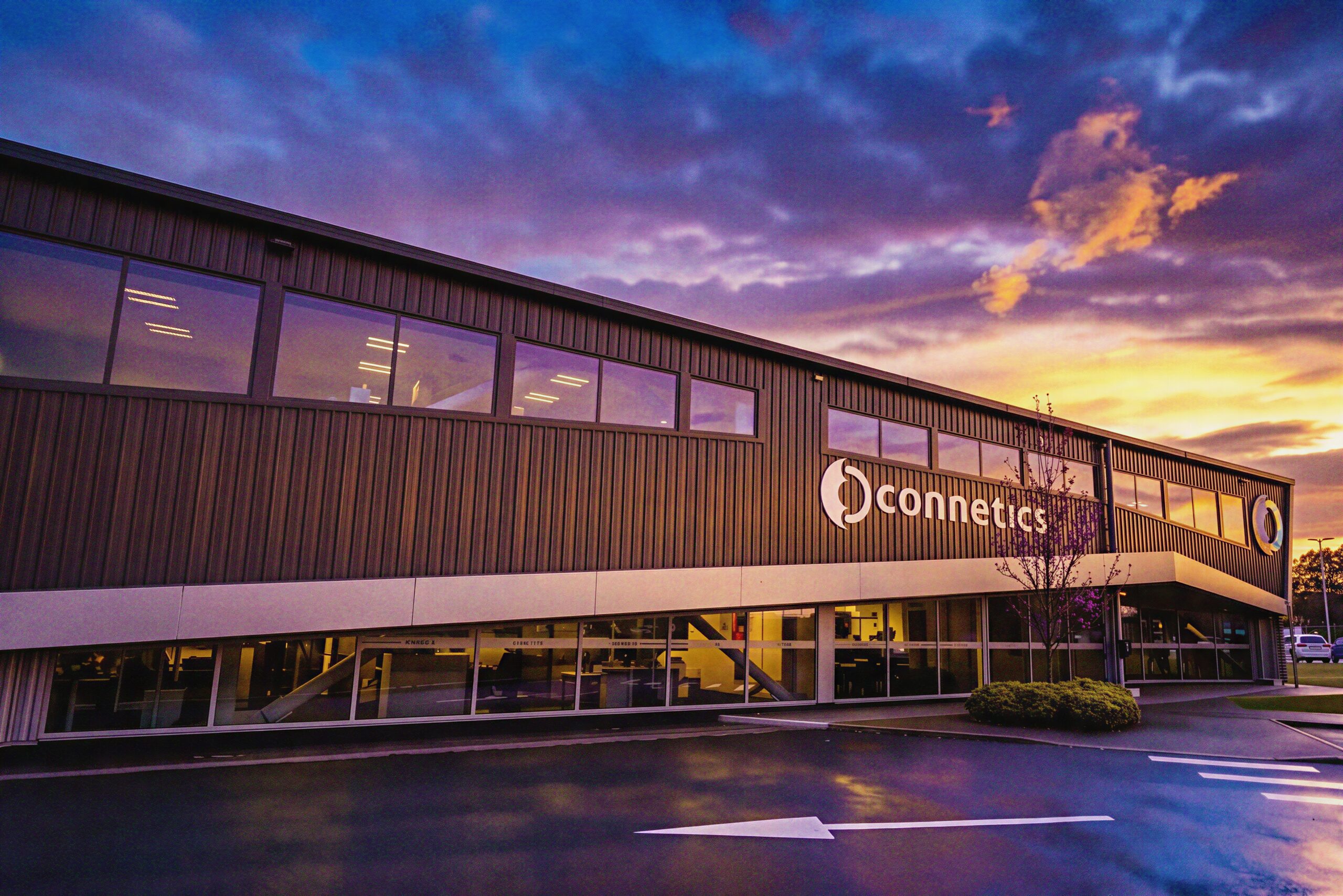 connetics building at sunset