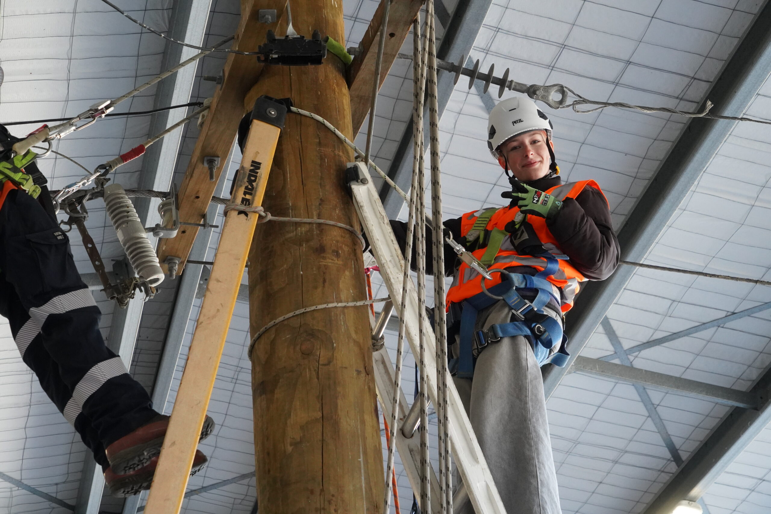 chch student does a "lean-back" at Connetics Training Facility